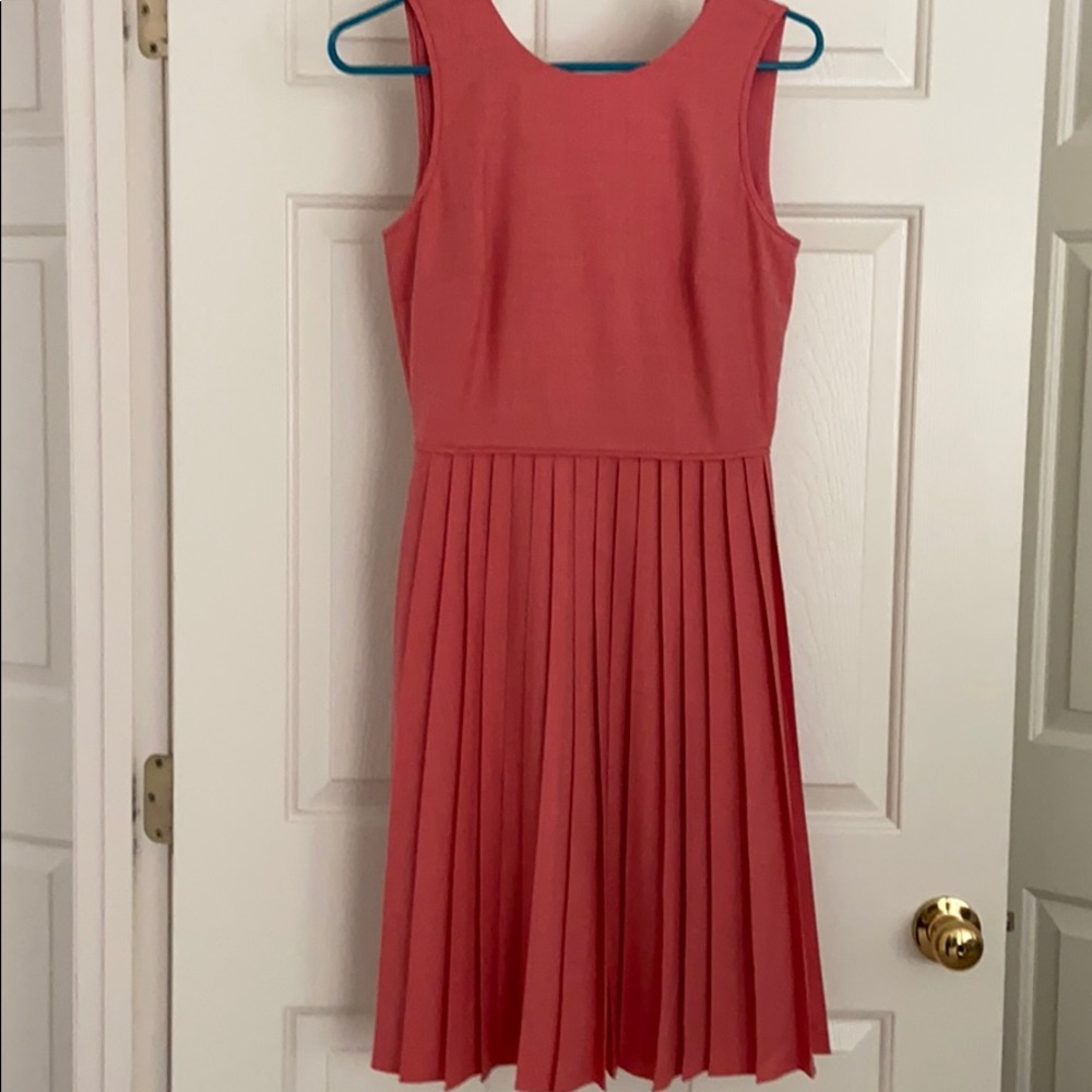 J. Crew Coral Pleated Dress